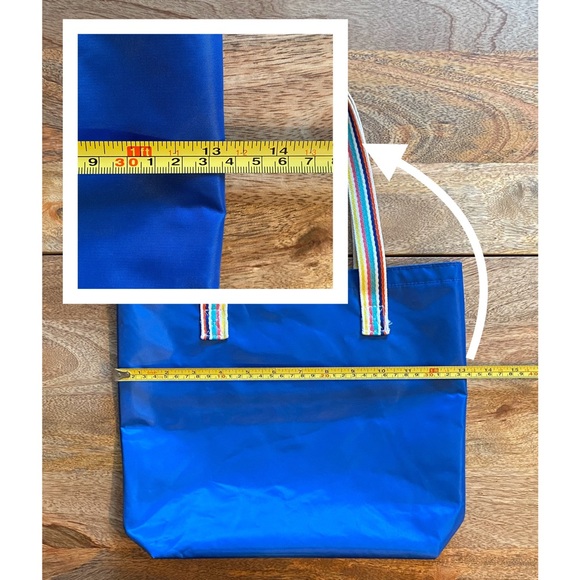 Blue Tote with Rainbow Straps - Picture 3 of 8